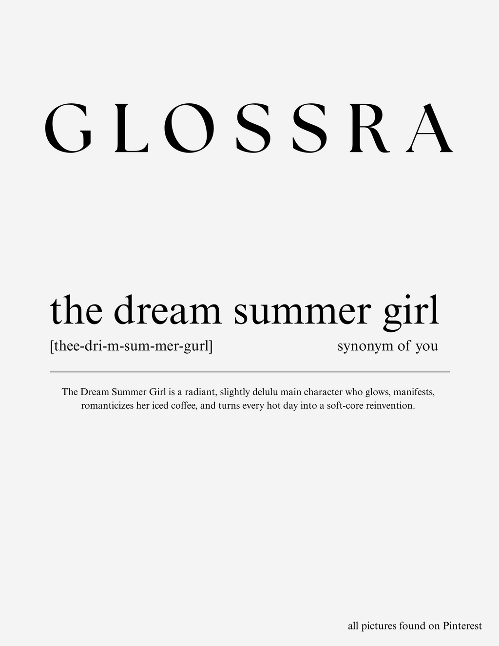 GLOSSRA The Dream Summer Girl Template