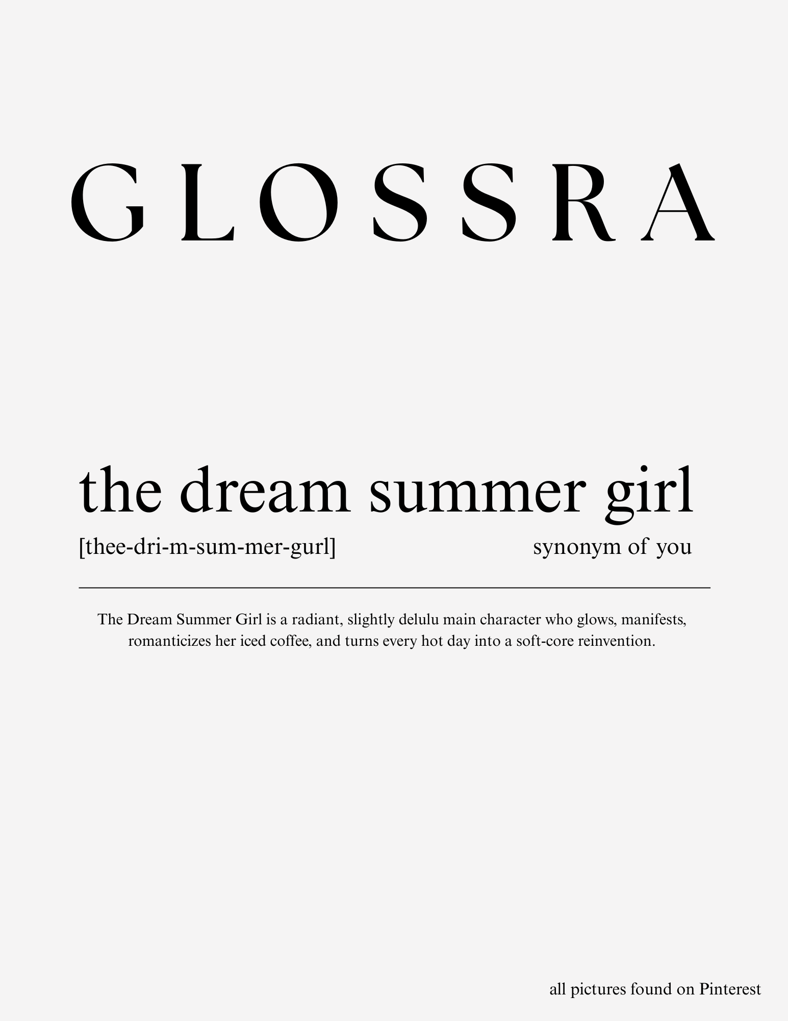 GLOSSRA The Dream Summer Girl Template